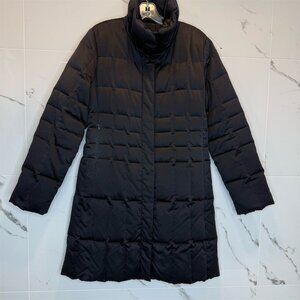 Searle Women's Black Down Puffer Coat Size 4 knee length Winter Jacket
